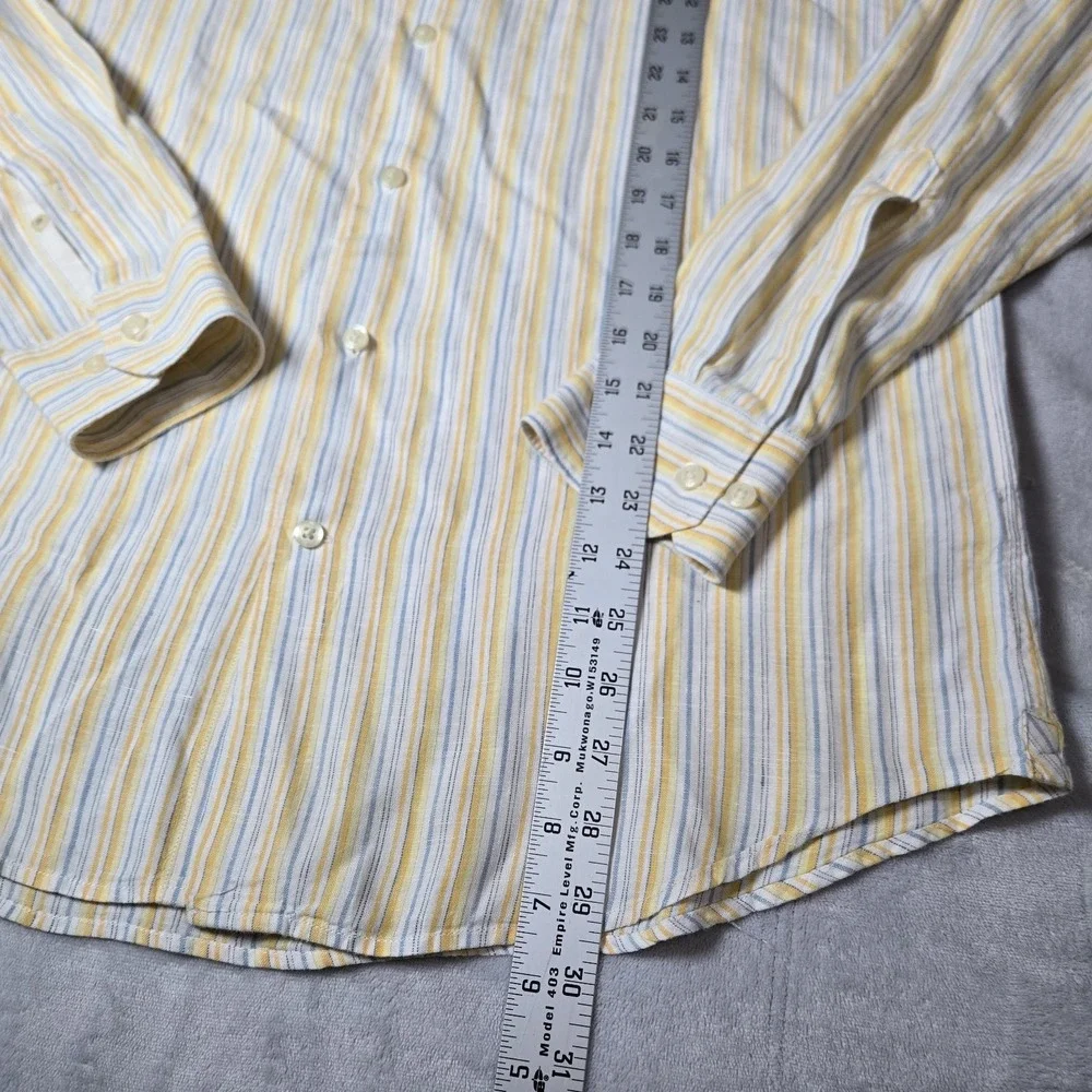 Banana Republic Shirt 100%‎ Size Medium Linen Button Front Casual Striped